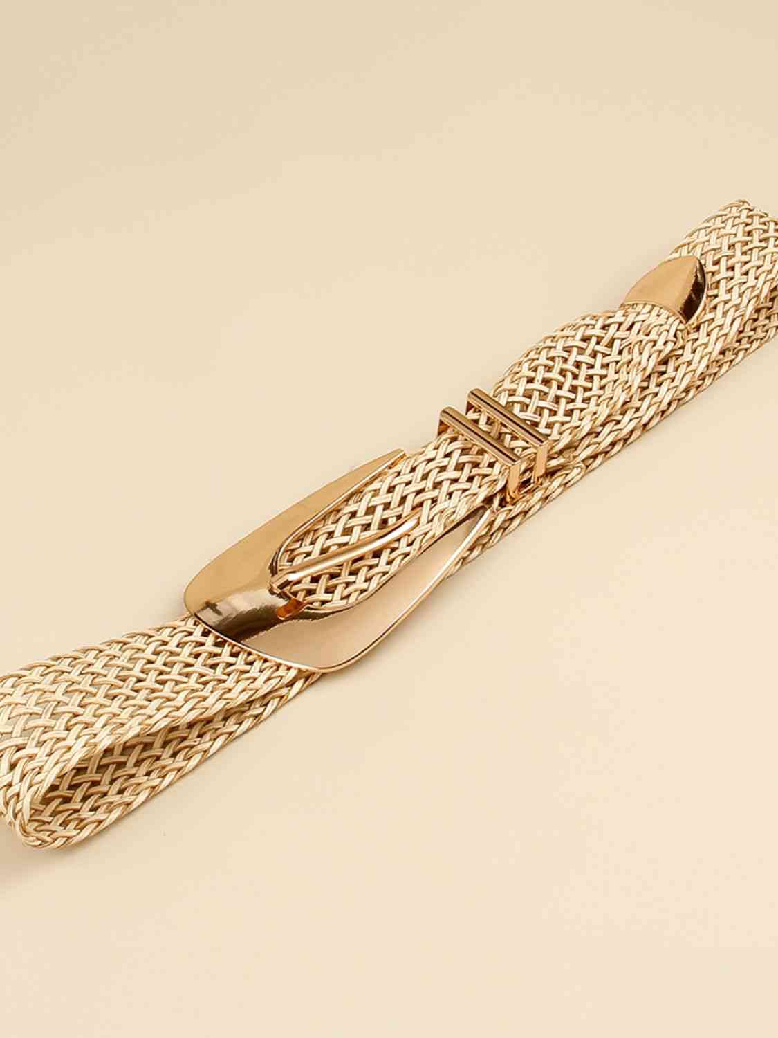 Irregular Buckle Braid Belt - belt - Gold - Bella Bourget