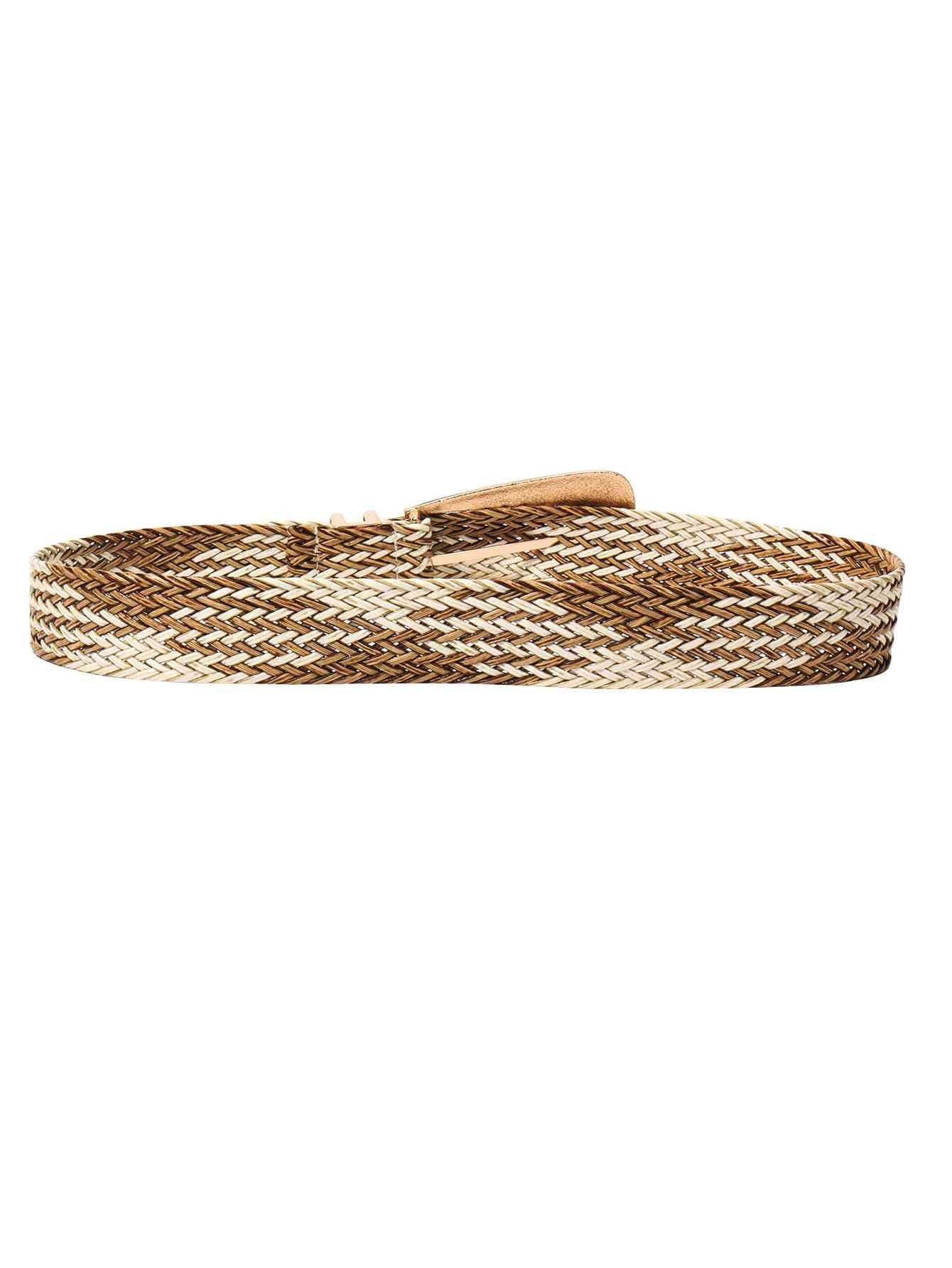 Irregular Buckle Braid Belt - belt - Camel - Bella Bourget