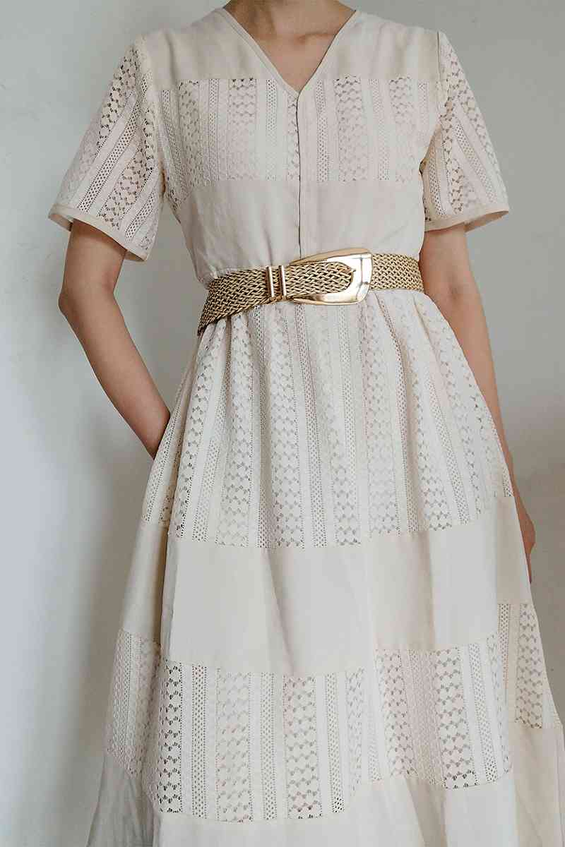 Irregular Buckle Braid Belt - belt - Gold - Bella Bourget