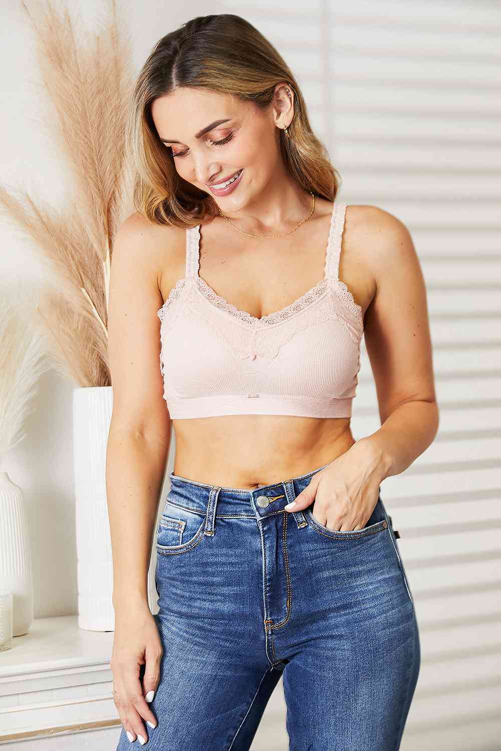 JadyK Aribian Lace Trim Bralette - TikTok - Blush - Bella Bourget