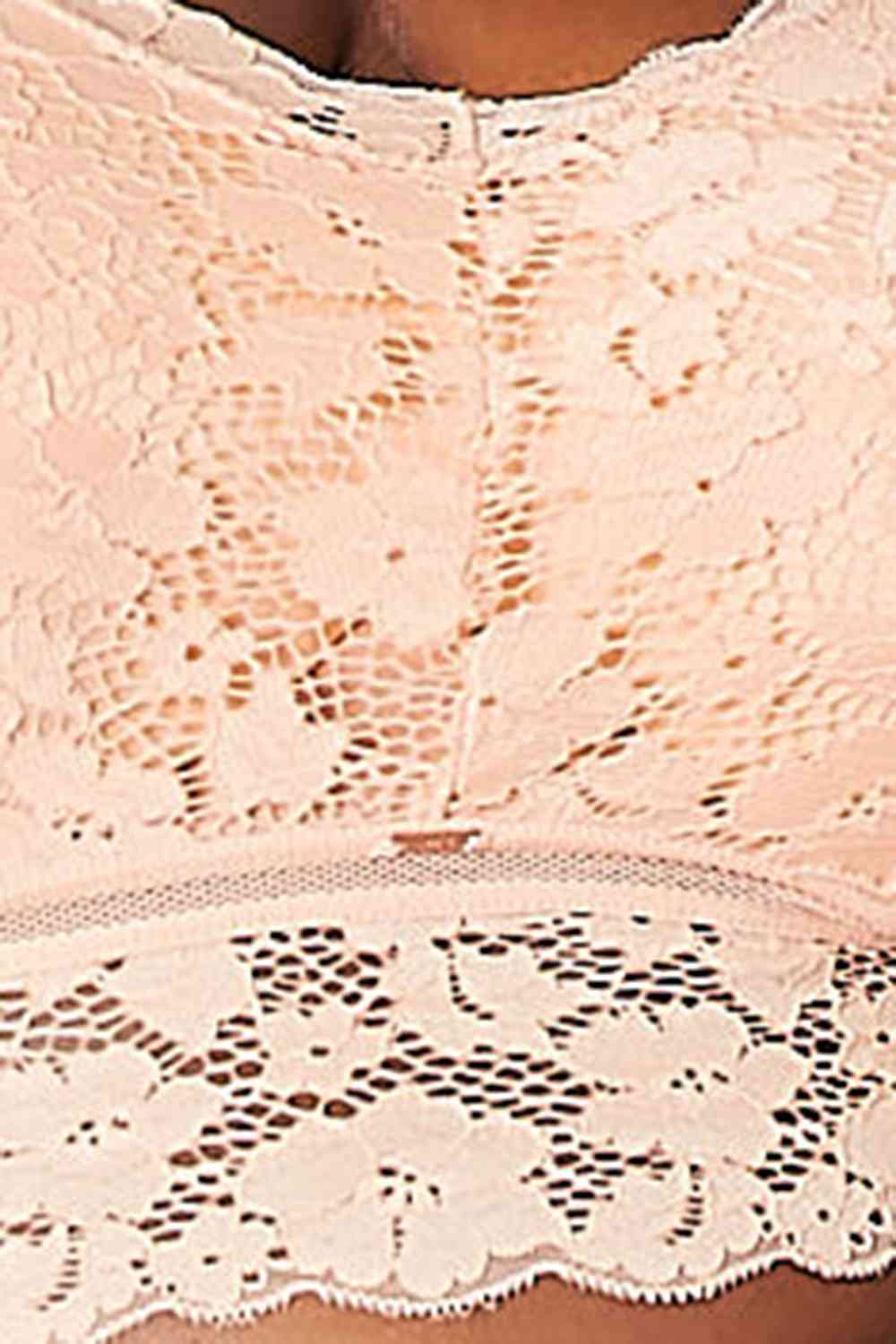 JadyK Juliette Full Size Crisscross Lace Bralette - Bralette - Light Apricot - Bella Bourget