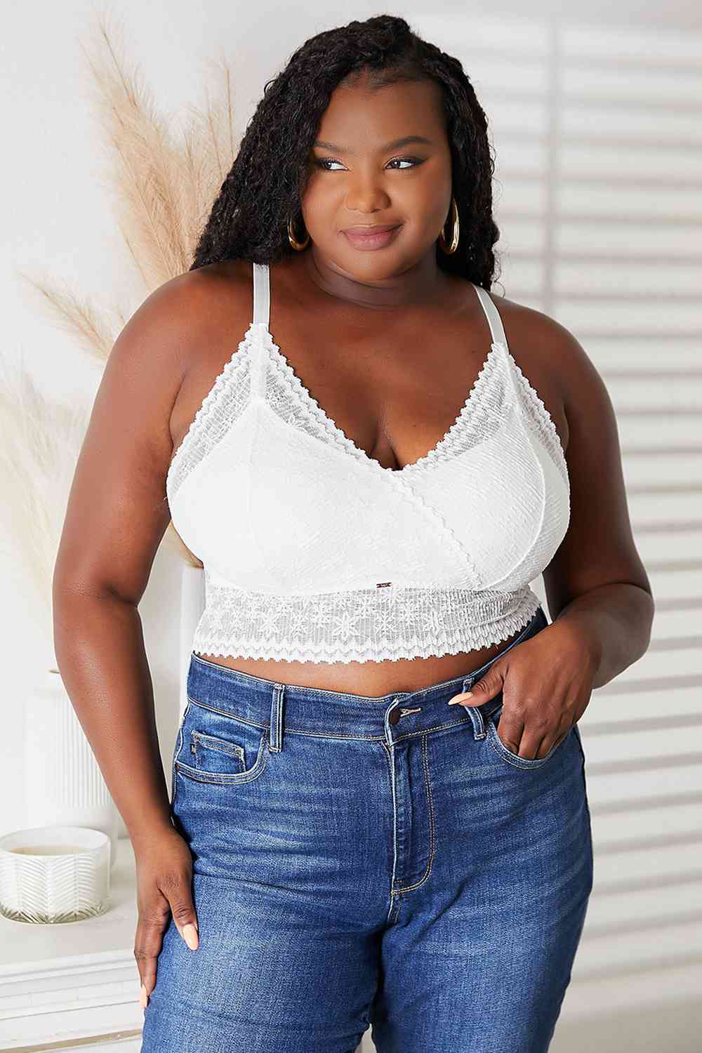 JadyK Skye Full Size Lace Bralette - Bralette - White - Bella Bourget