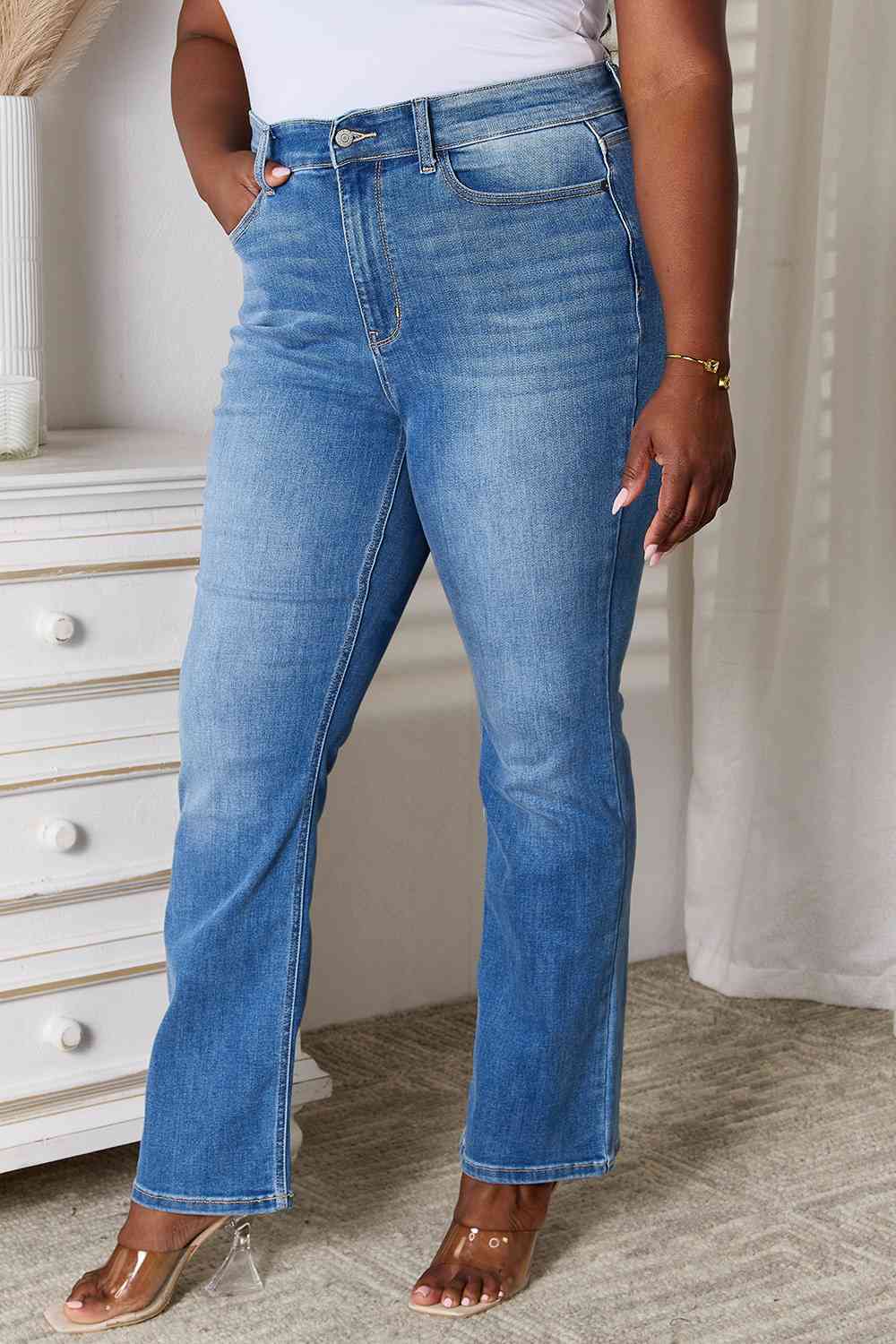 Judy Blue Full Size Bootcut Jeans with Pockets - TikTok - Medium - Bella Bourget