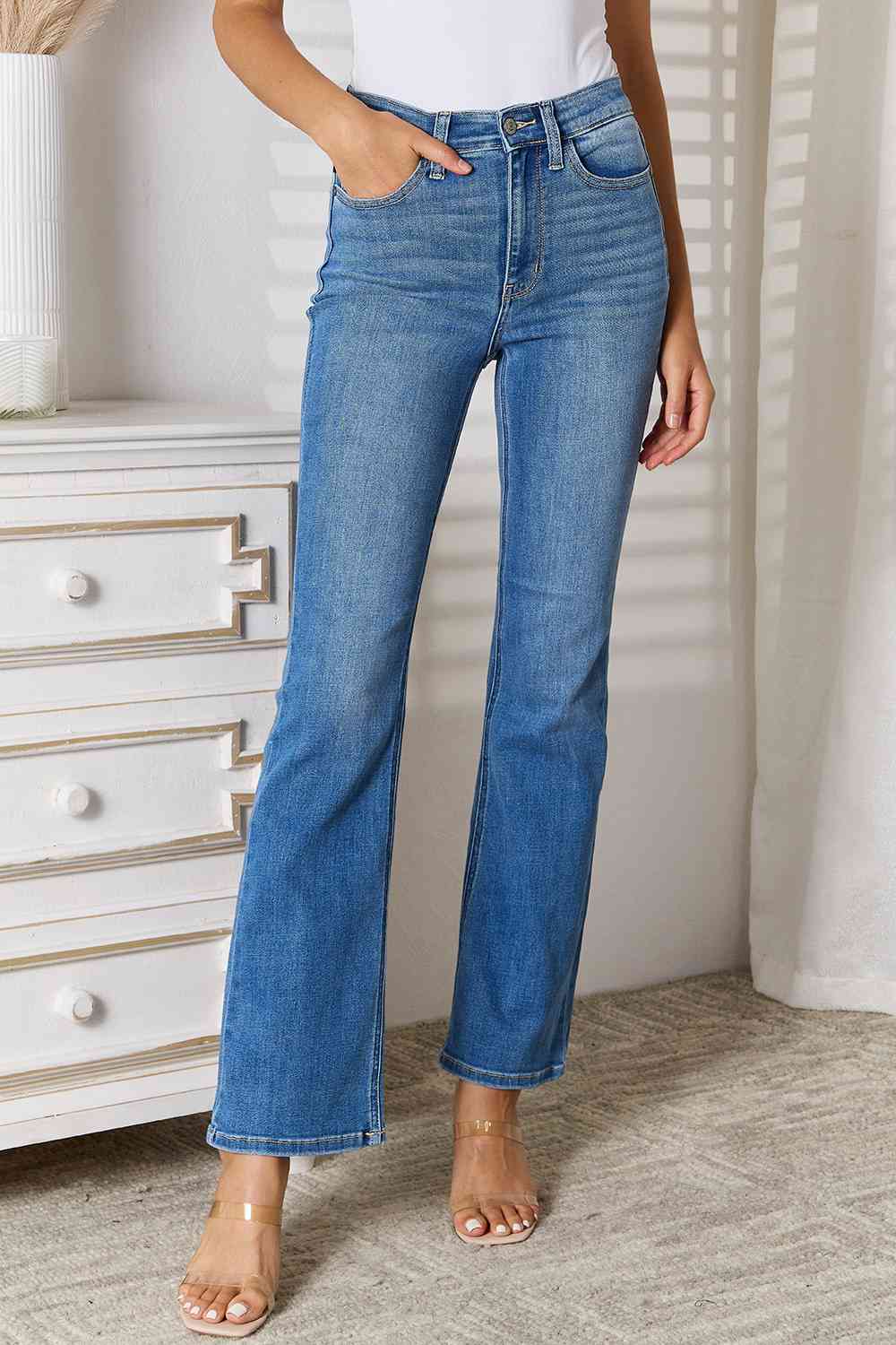 Judy Blue Full Size Bootcut Jeans with Pockets - TikTok - Medium - Bella Bourget