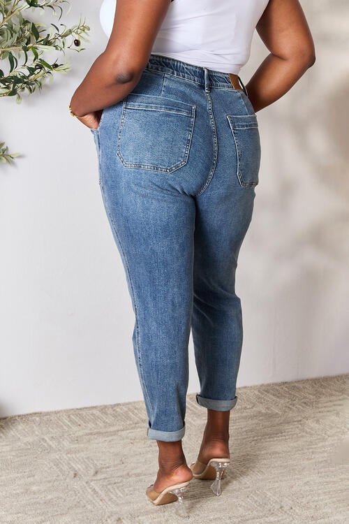 Judy Blue Full Size High Waist Drawstring Denim Jeans - Full Size Jeans - Medium - Bella Bourget