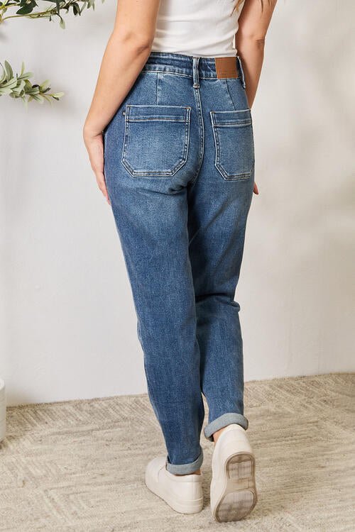 Judy Blue Full Size High Waist Drawstring Denim Jeans - Full Size Jeans - Medium - Bella Bourget