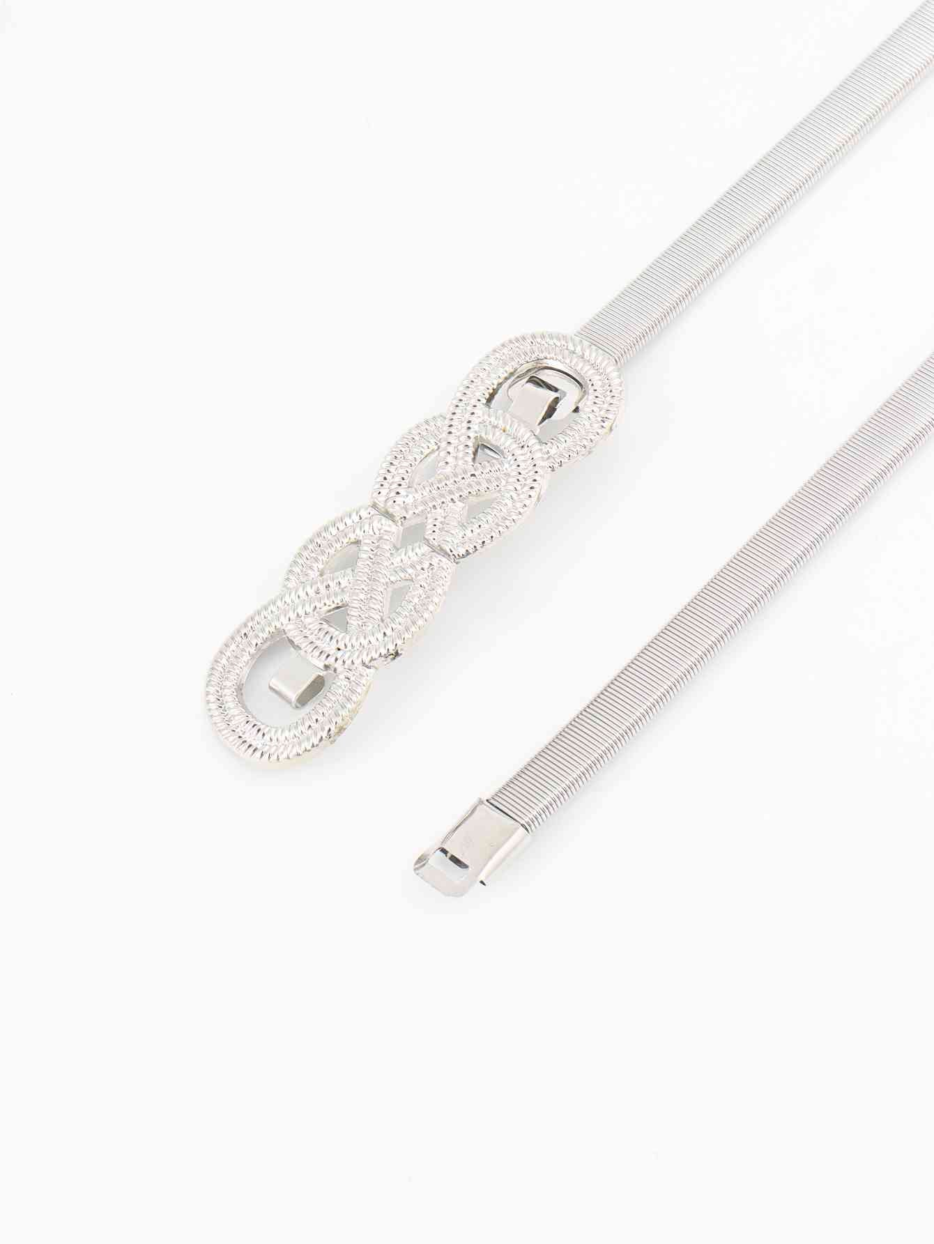 Knot Buckle Metal Belt - belt - Silver - Bella Bourget