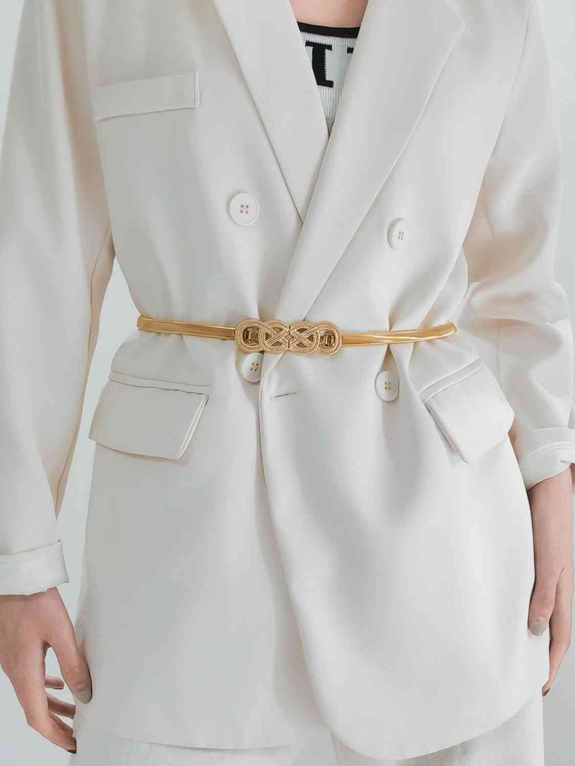 Knot Buckle Metal Belt - belt - Gold - Bella Bourget