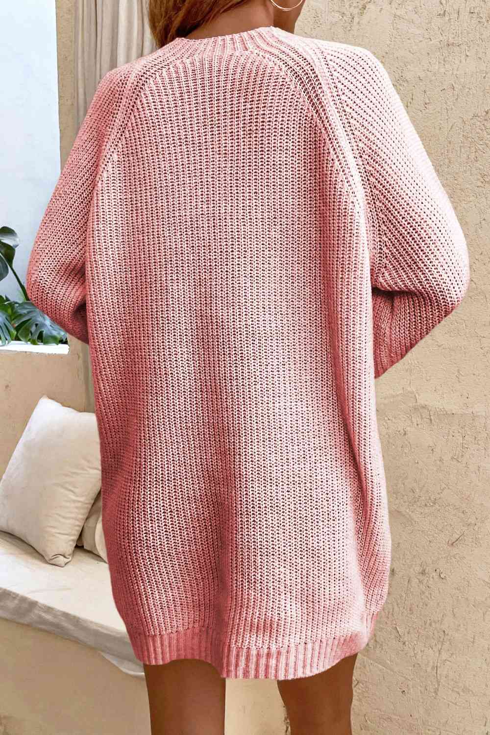 Lace - Up Mini Sweater Dress - Sweater Dress - Blush Pink - Bella Bourget