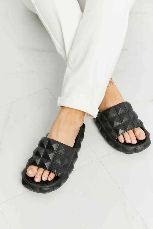 Legend Let's Chill 3D Stud Slide Sandal - shoes - Black - Bella Bourget