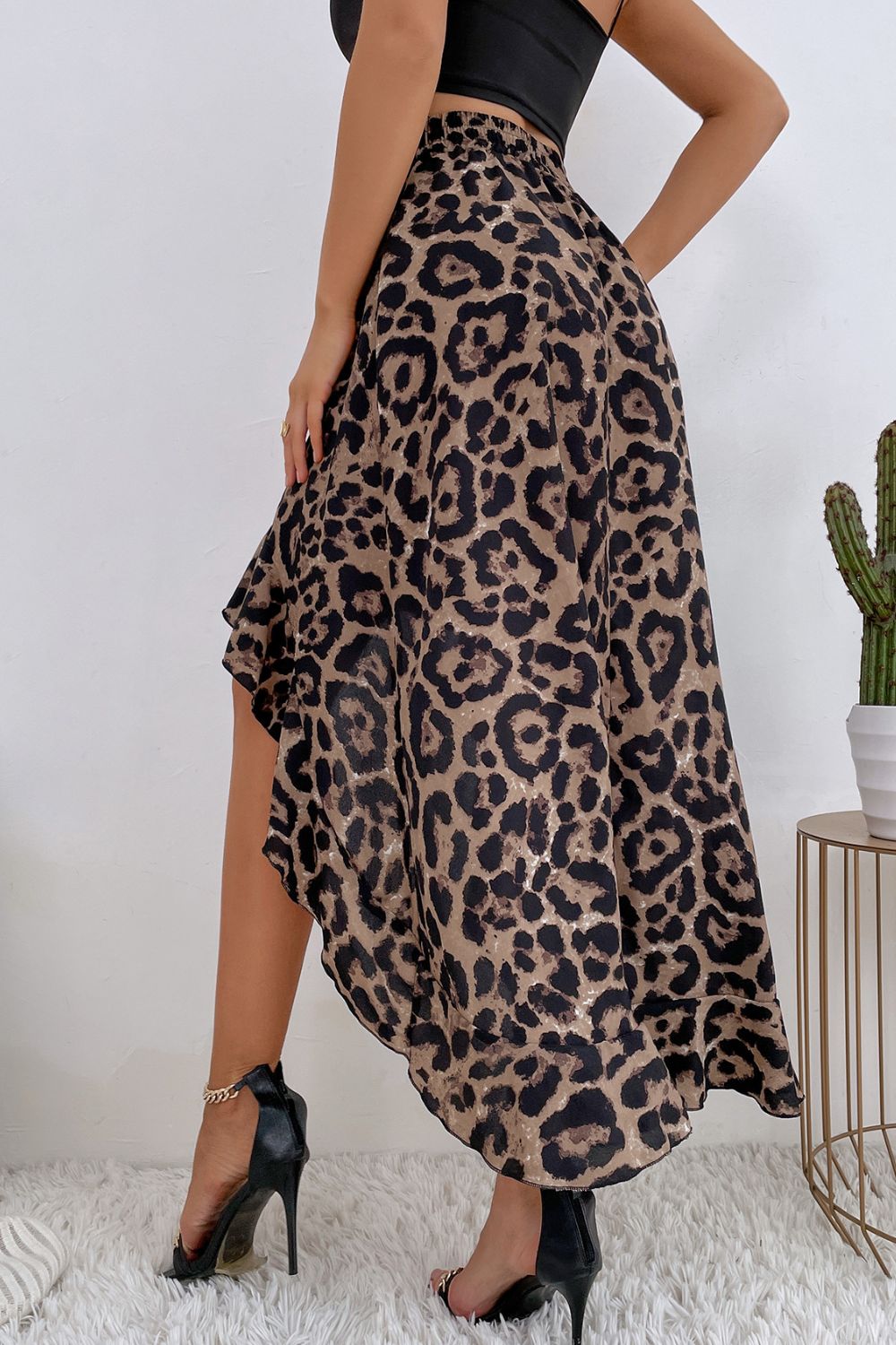 Leopard Ruffle Hem High - Low Skirt - Skirt - Leopard - Bella Bourget