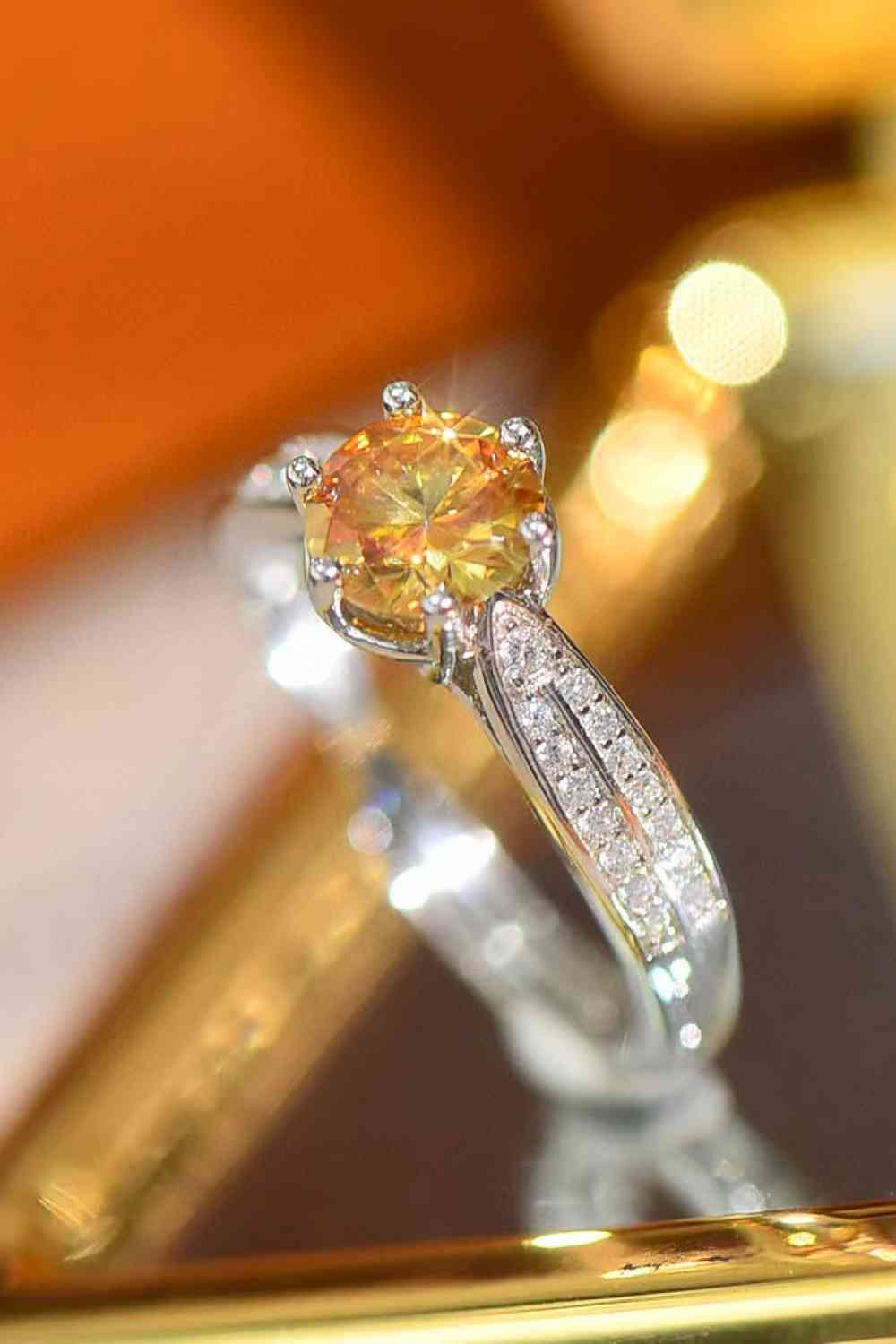 Living Your Life 3 Carat Moissanite 6 - Prong Ring - Ring - Yellow - Bella Bourget