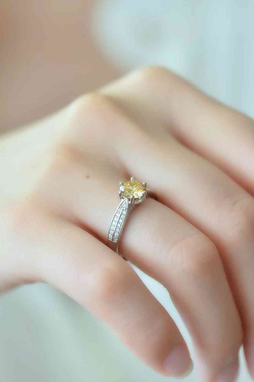 Living Your Life 3 Carat Moissanite 6 - Prong Ring - Ring - Yellow - Bella Bourget