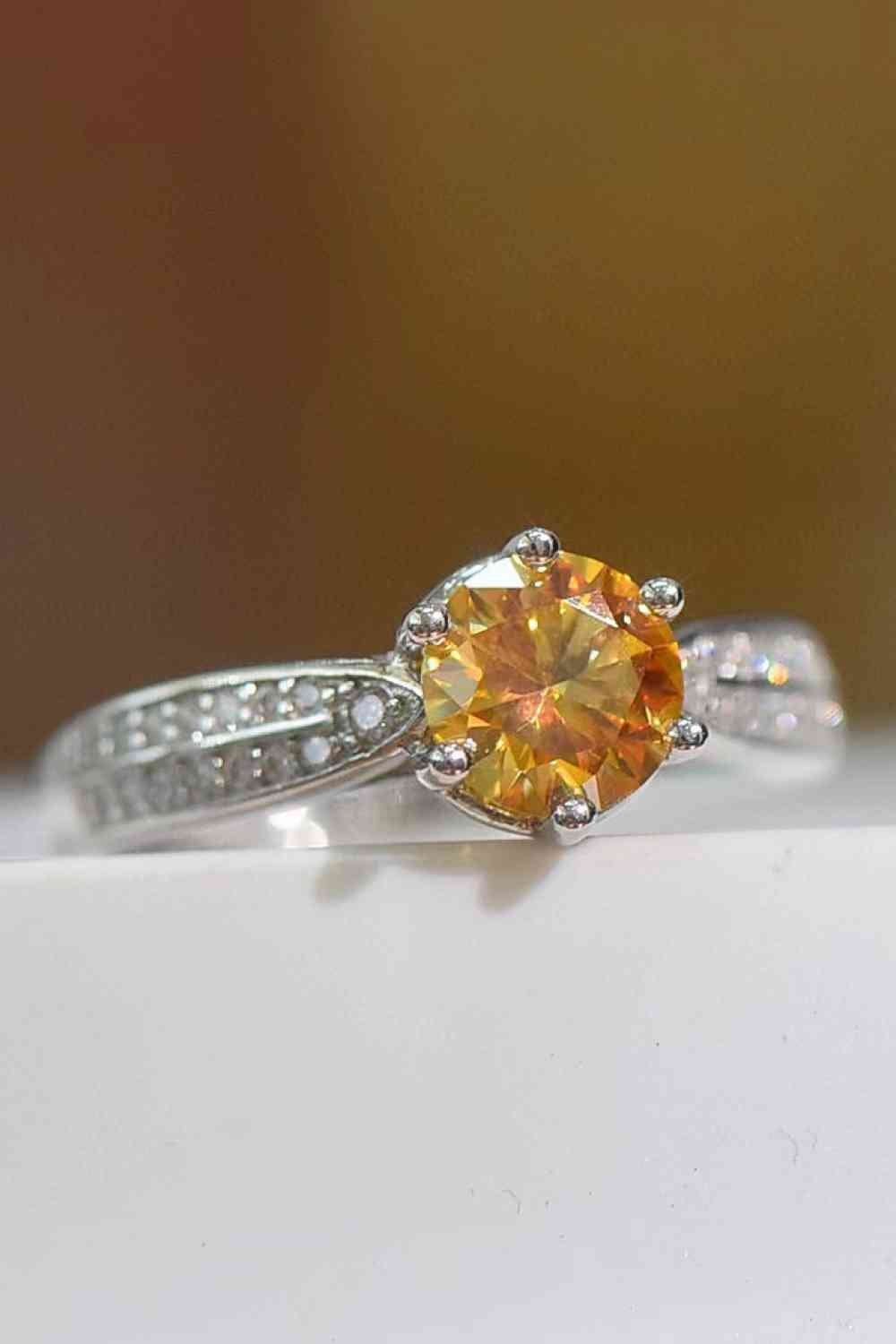 Living Your Life 3 Carat Moissanite 6 - Prong Ring - Ring - Yellow - Bella Bourget