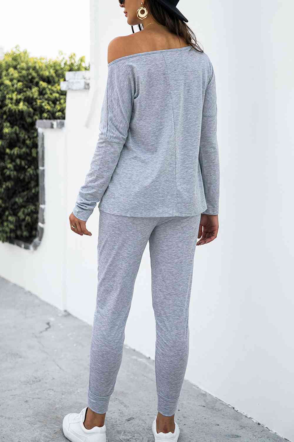 Long Sleeve T - Shirt and Pants Set - Loungewear Set - Cloudy Blue - Bella Bourget