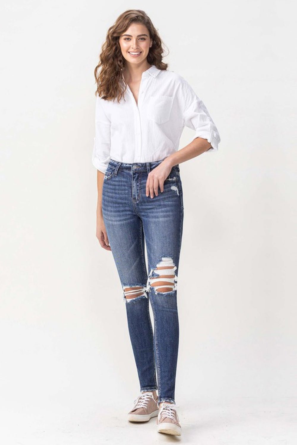 Lovervet Hayden Full Size High Rise Skinny - Full Size Jeans - Medium - Bella Bourget