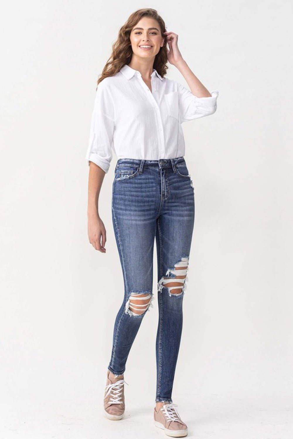 Lovervet Hayden Full Size High Rise Skinny - Full Size Jeans - Medium - Bella Bourget