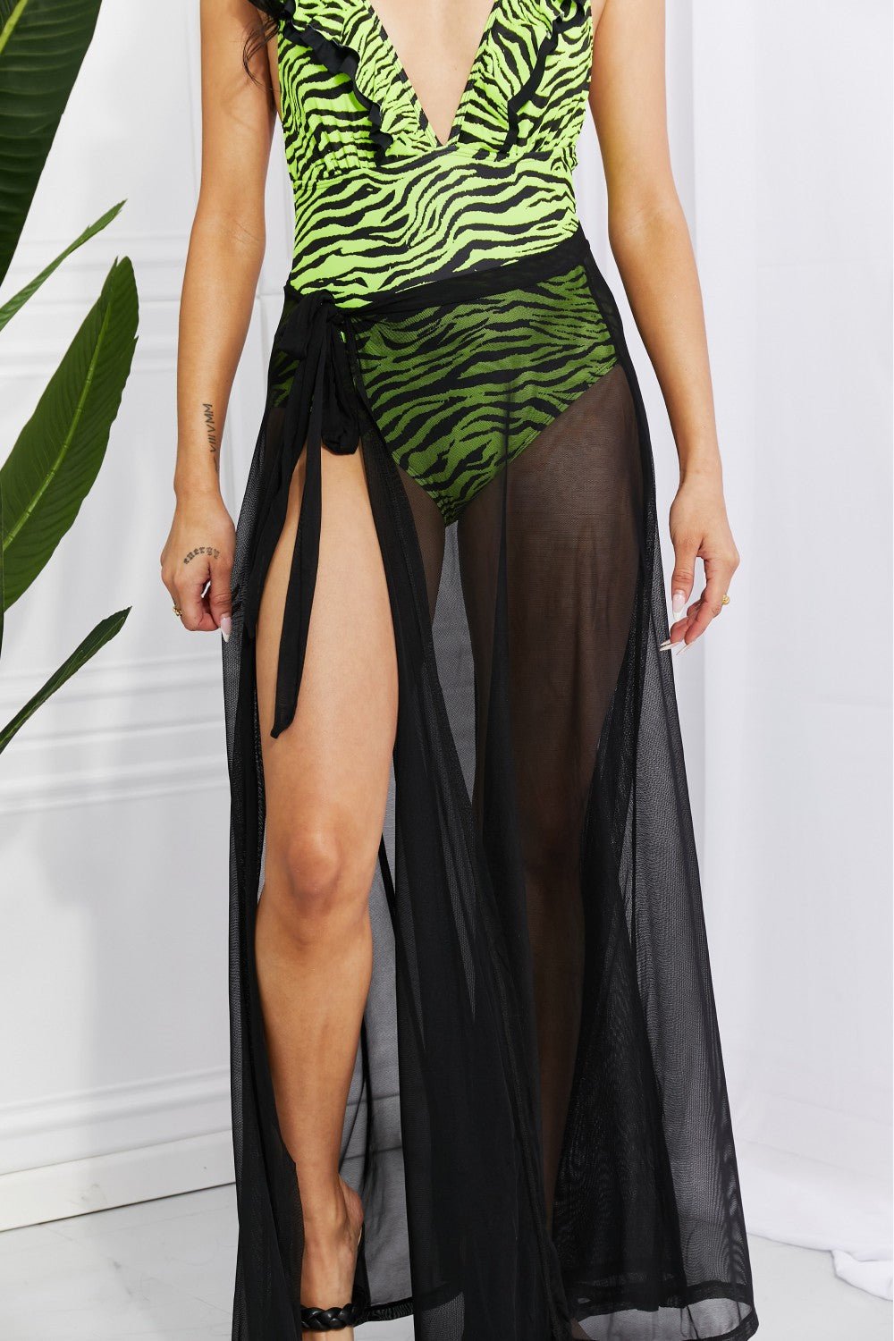 Marina West Swim Beach Is My Runway Mesh Wrap Maxi Cover - Up Skirt - Cover Up - Black - Bella Bourget