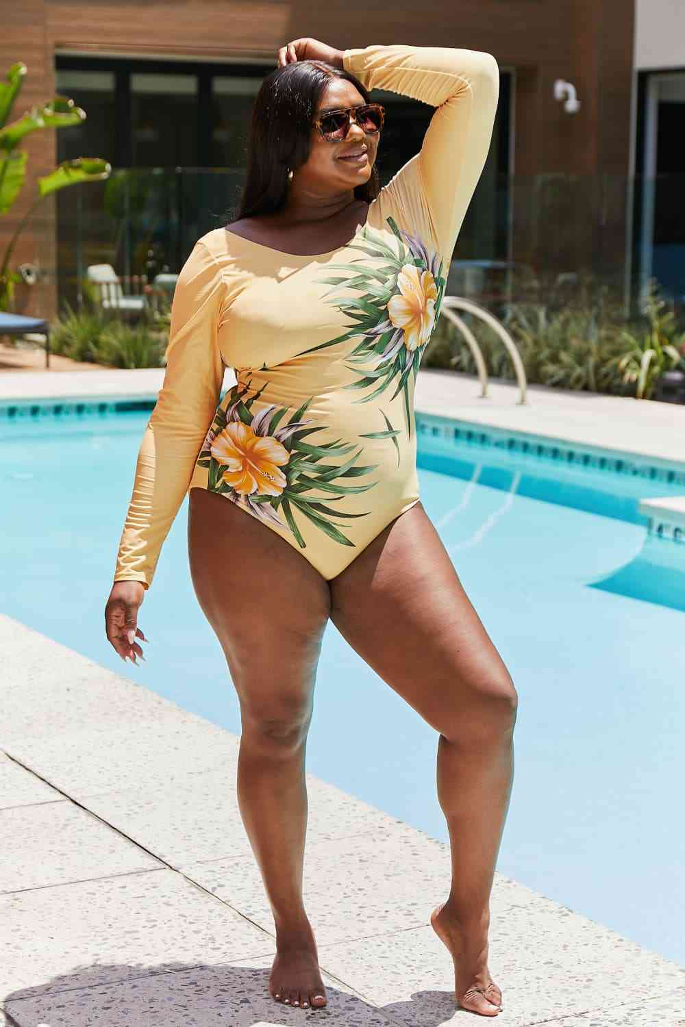 Marina West Swim Cool Down Longsleeve One - Piece Swimsuit - One - Piece Swimsuit - Butter Yellow - Bella Bourget