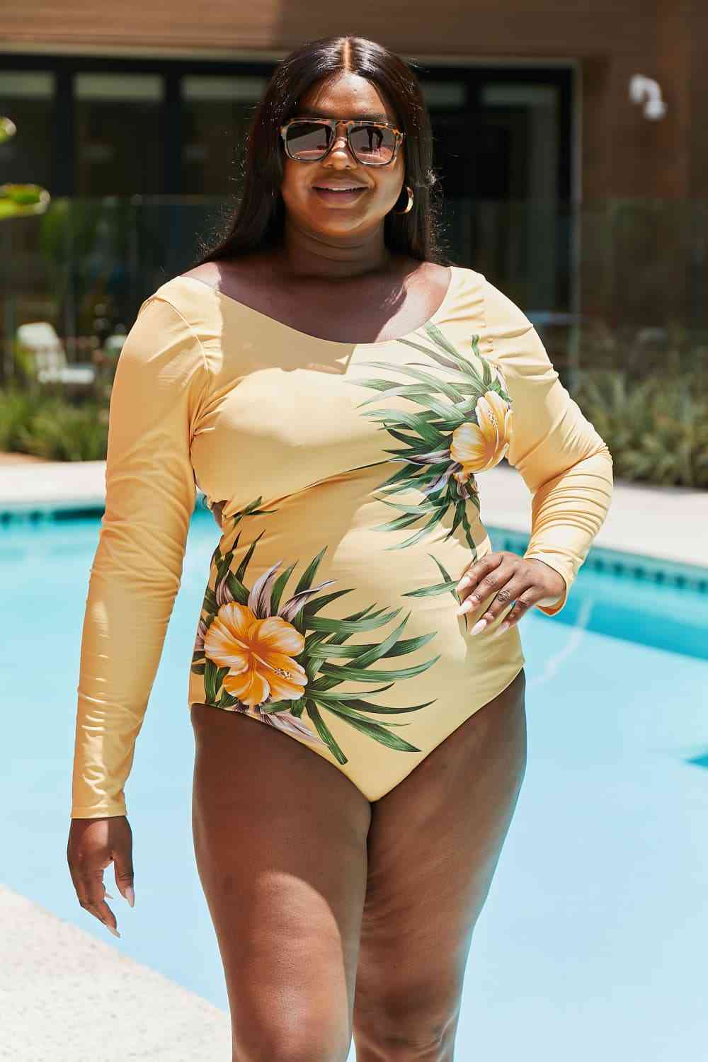 Marina West Swim Cool Down Longsleeve One - Piece Swimsuit - One - Piece Swimsuit - Butter Yellow - Bella Bourget