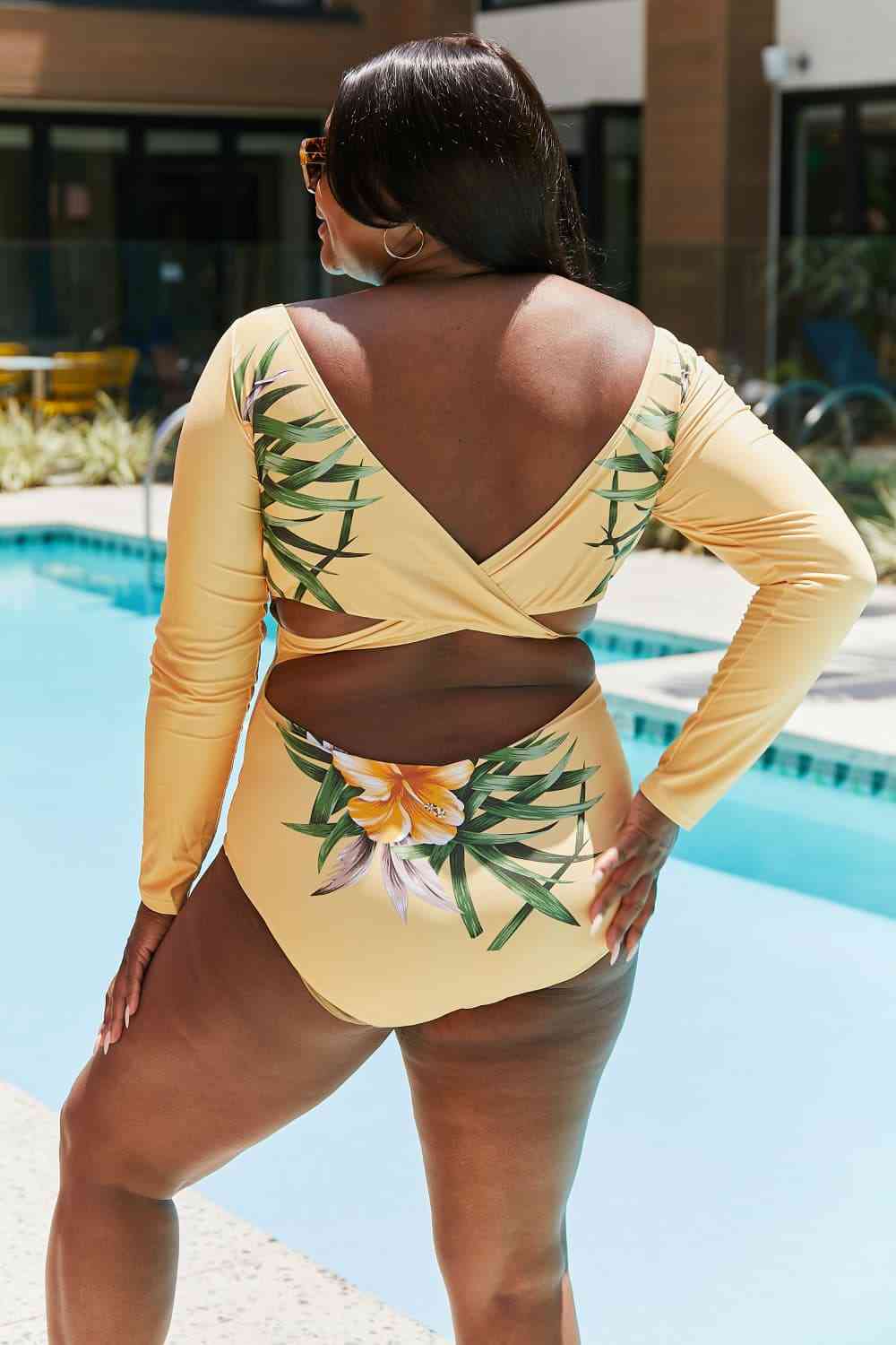 Marina West Swim Cool Down Longsleeve One - Piece Swimsuit - One - Piece Swimsuit - Butter Yellow - Bella Bourget