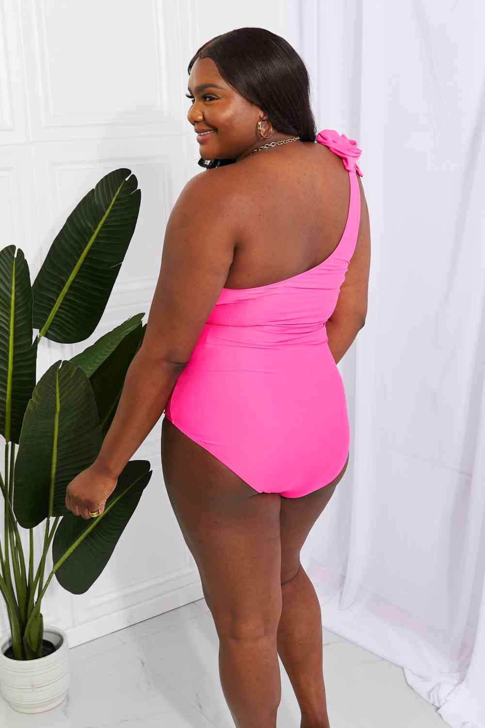 Marina West Swim Deep End One - Shoulder One - Piece Swimsuit - One - Piece Swimsuit - Hot Pink - Bella Bourget