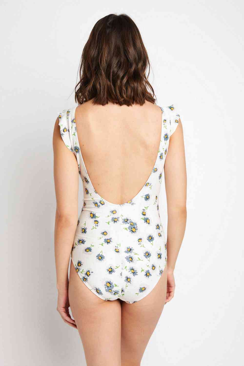 Marina West Swim Float On Ruffle Faux Wrap One - Piece in Daisy Cream - One - Piece Swimsuit - Daisy Cream - Bella Bourget