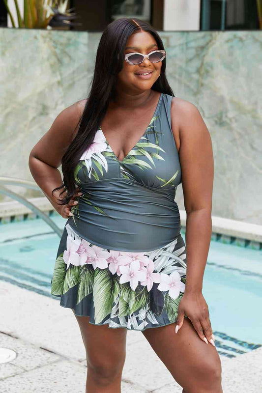 Marina West Swim Full Size Clear Waters Swim Dress in Aloha Forest - Full Size One - Piece Swimsuit - Aloha Forest - Bella Bourget