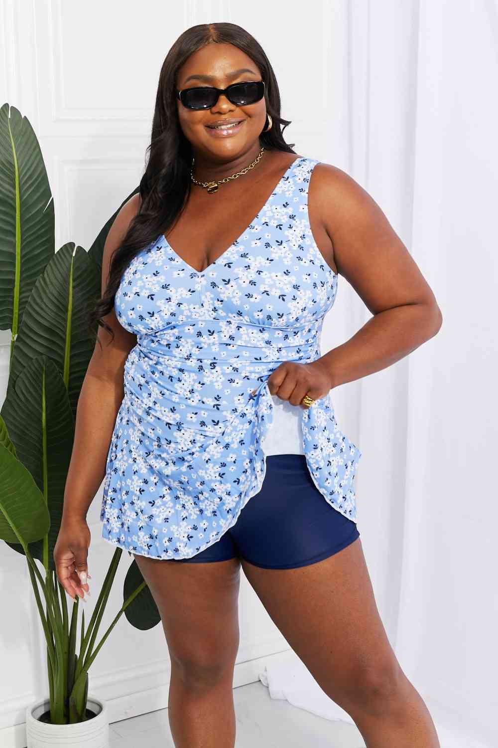 Marina West Swim Full Size Clear Waters Swim Dress in Blue - One - Piece Swimsuit - Sky Blue - Bella Bourget