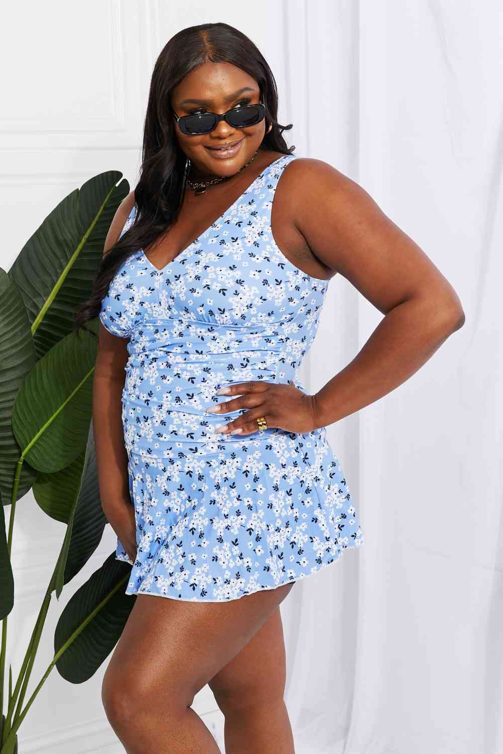 Marina West Swim Full Size Clear Waters Swim Dress in Blue - One - Piece Swimsuit - Sky Blue - Bella Bourget