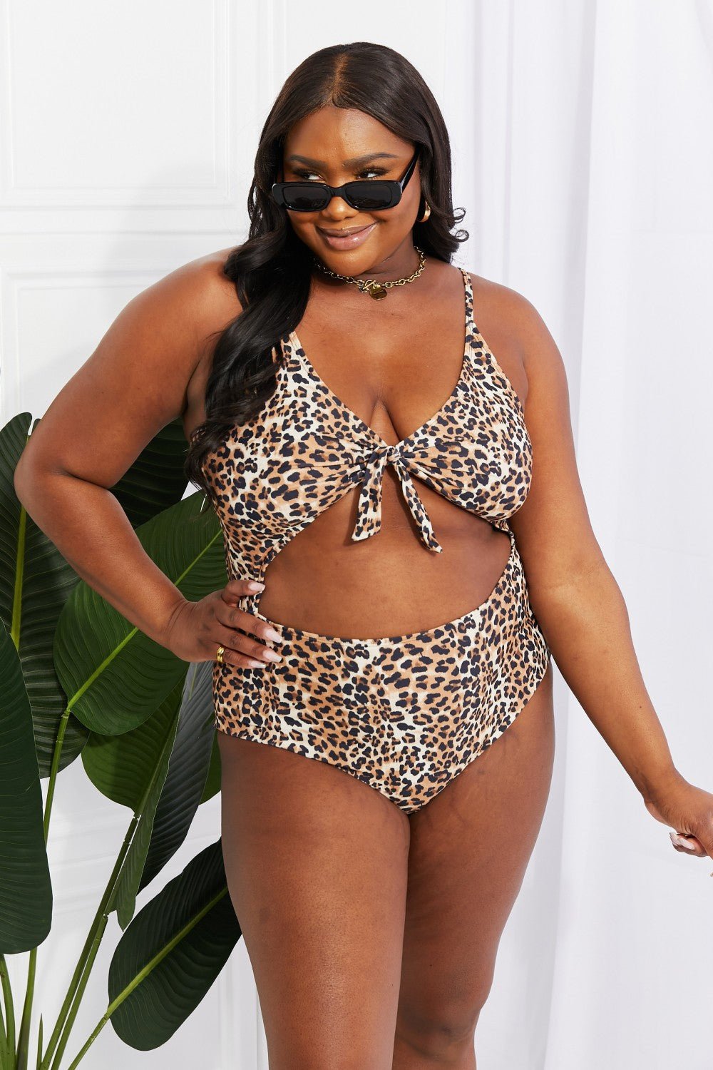 Marina West Swim Lost At Sea Cutout One - Piece Swimsuit - Full Size One - Piece - Leopard - Bella Bourget