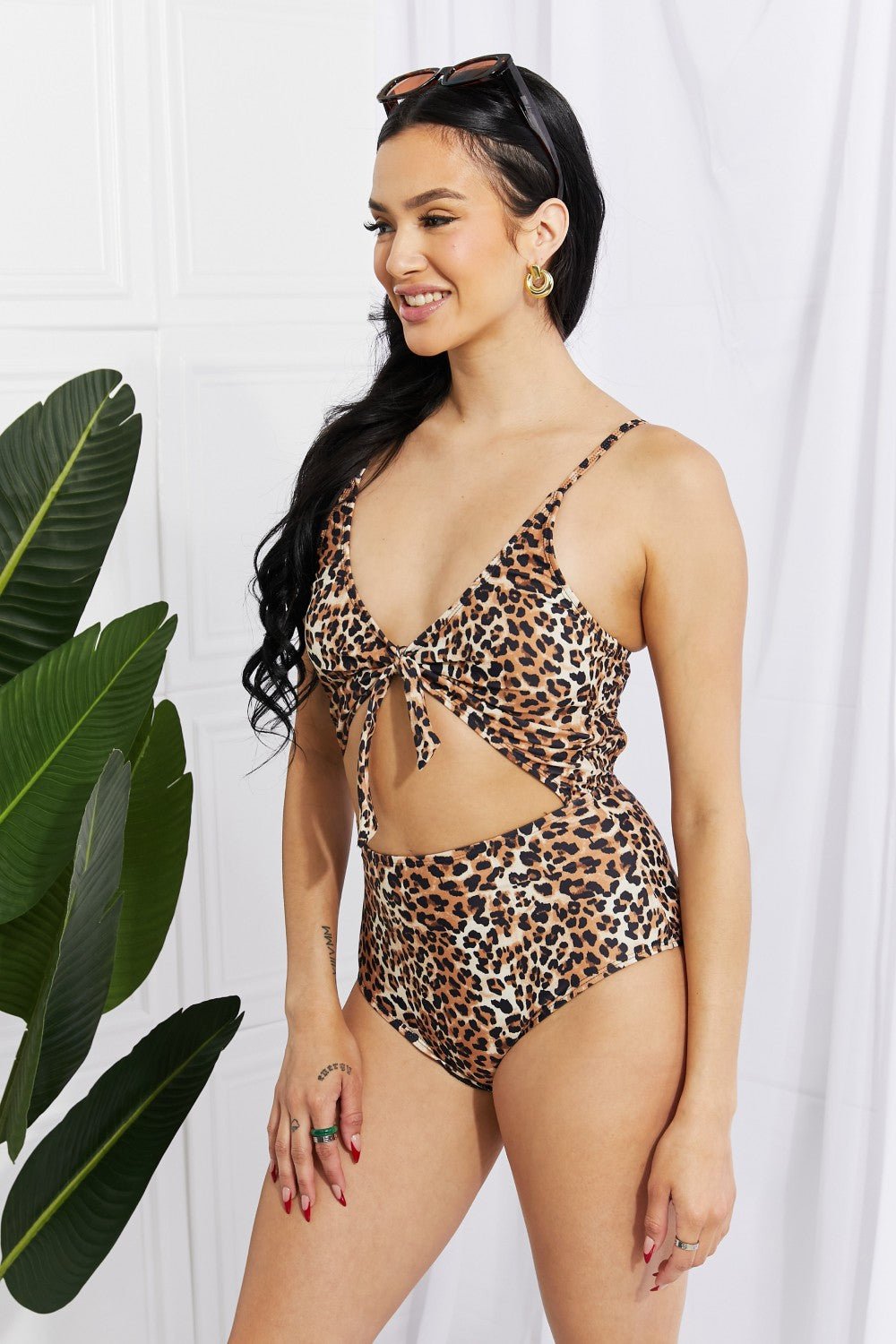 Marina West Swim Lost At Sea Cutout One - Piece Swimsuit - Full Size One - Piece - Leopard - Bella Bourget