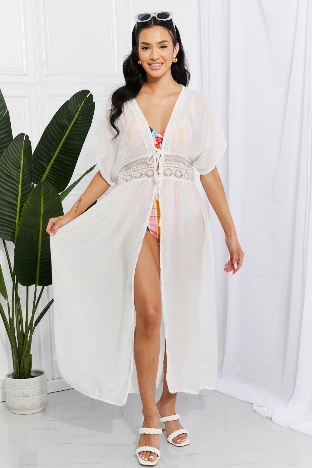 Marina West Swim Sun Goddess Tied Maxi Cover - Up - Cover - Ups - White - Bella Bourget