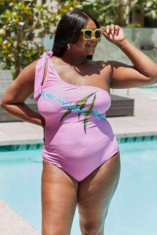 Marina West Swim Vacay Mode One Shoulder Swimsuit in Carnation Pink - Full Size One - Piece Swimsuit - Carnation Pink - Bella Bourget