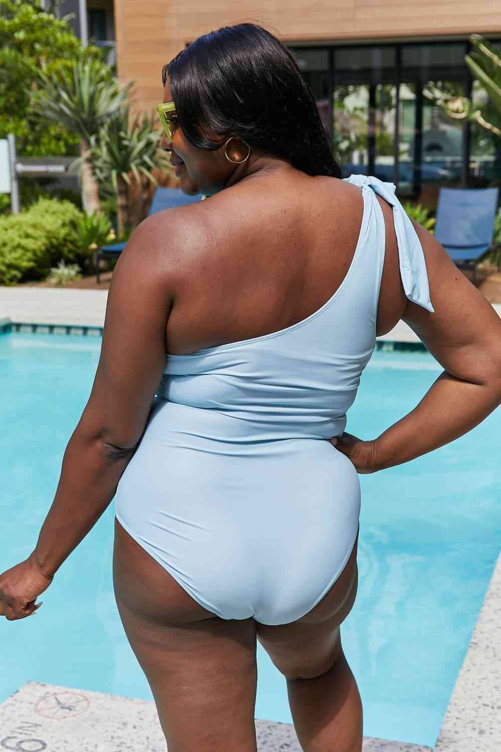 Marina West Swim Vacay Mode One Shoulder Swimsuit in Pastel Blue - One - Piece Swimsuit - Pastel Blue - Bella Bourget