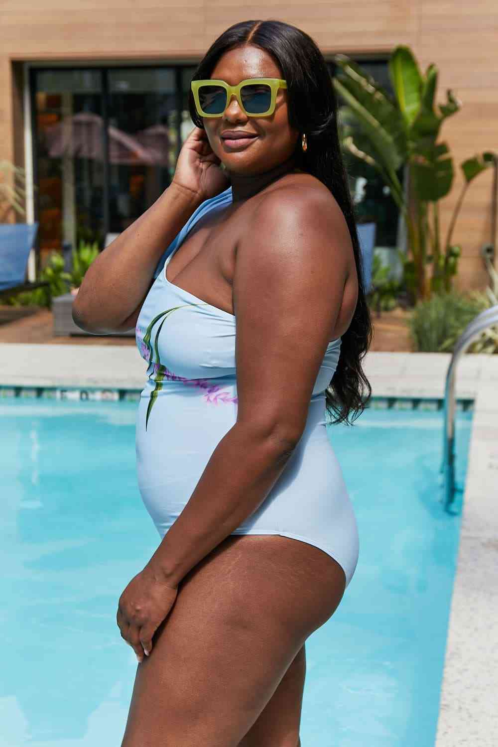 Marina West Swim Vacay Mode One Shoulder Swimsuit in Pastel Blue - One - Piece Swimsuit - Pastel Blue - Bella Bourget