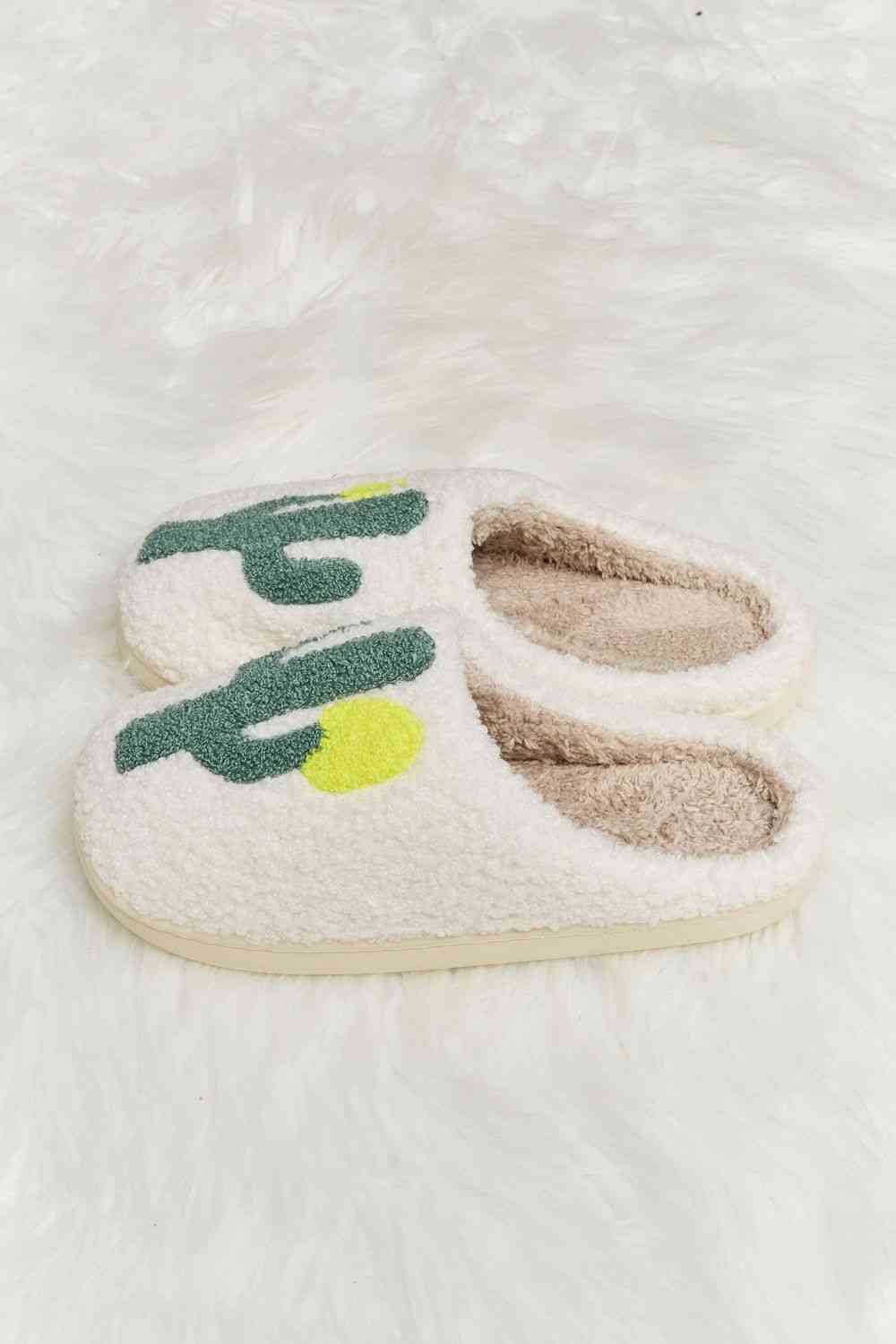 Melody Cactus Plush Slide Slippers - shoes - Ivory - Bella Bourget