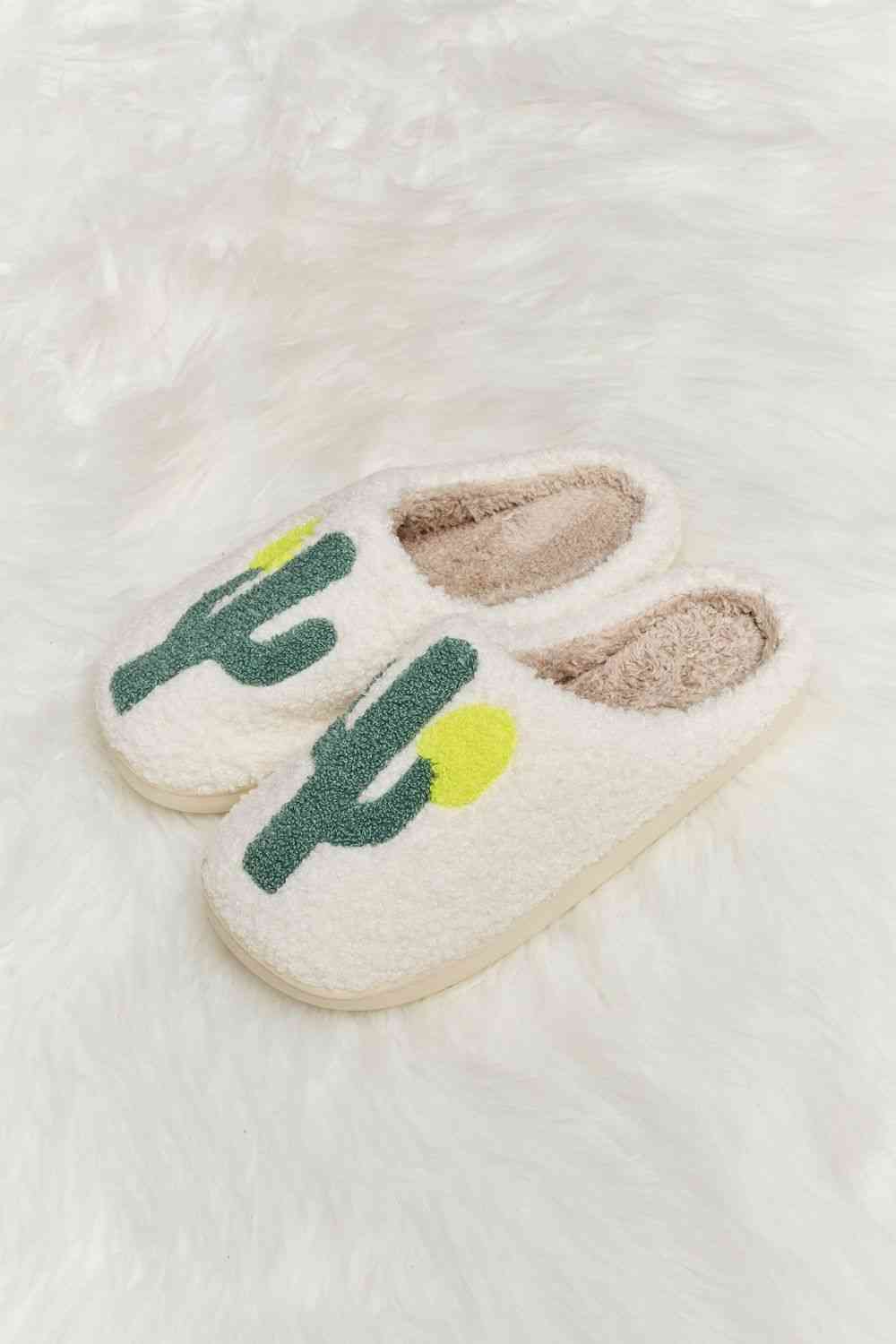 Melody Cactus Plush Slide Slippers - shoes - Ivory - Bella Bourget