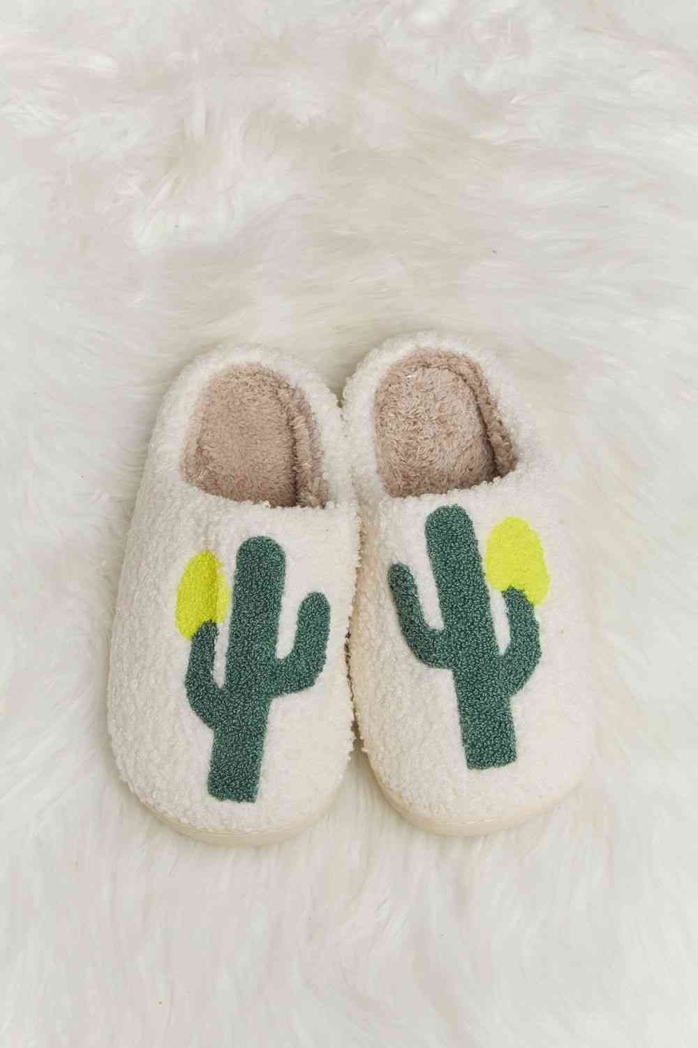 Melody Cactus Plush Slide Slippers - shoes - Ivory - Bella Bourget