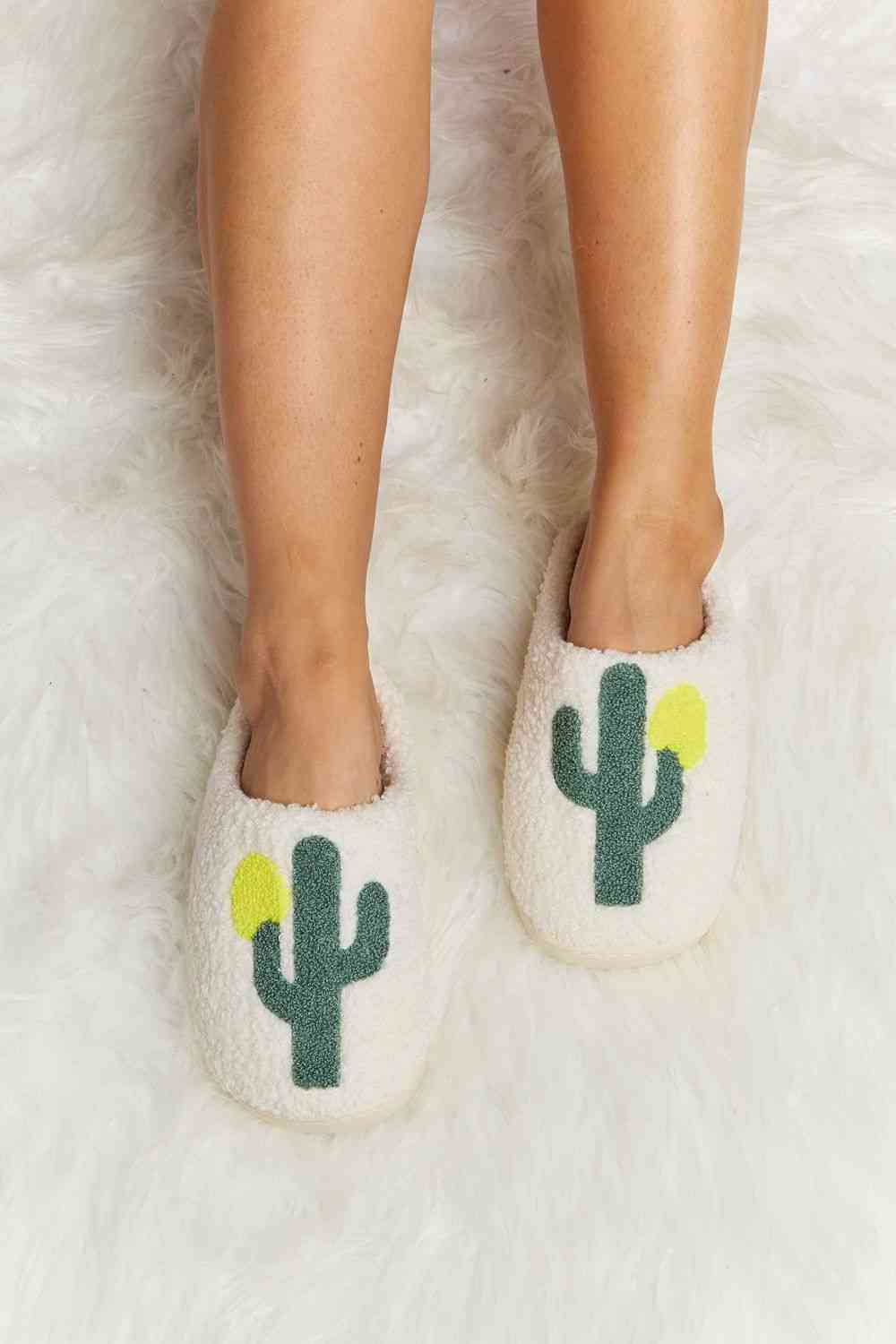 Melody Cactus Plush Slide Slippers - shoes - Ivory - Bella Bourget