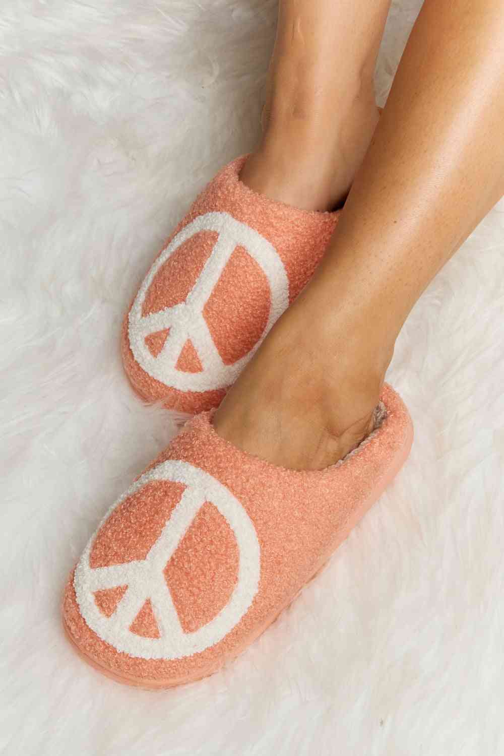 Melody Printed Plush Slide Slippers - shoes - Heart Dot - Bella Bourget