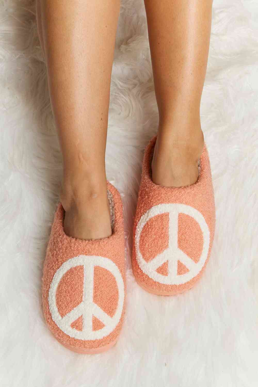 Melody Printed Plush Slide Slippers - shoes - Heart Dot - Bella Bourget