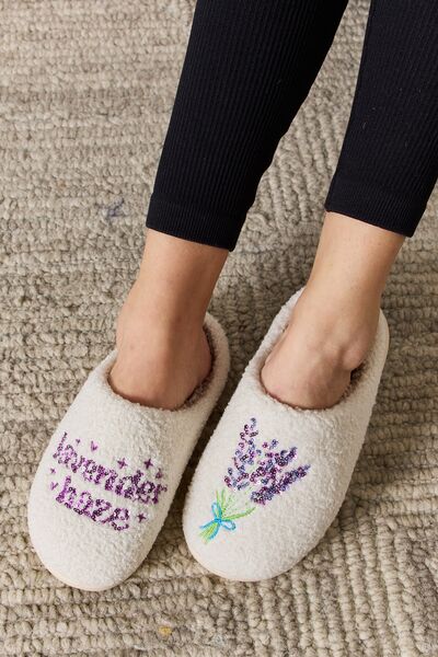 Melody Sequin Pattern Cozy Slippers - shoes - LAVENDER - Bella Bourget