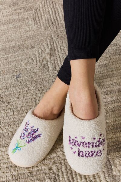 Melody Sequin Pattern Cozy Slippers - shoes - LAVENDER - Bella Bourget