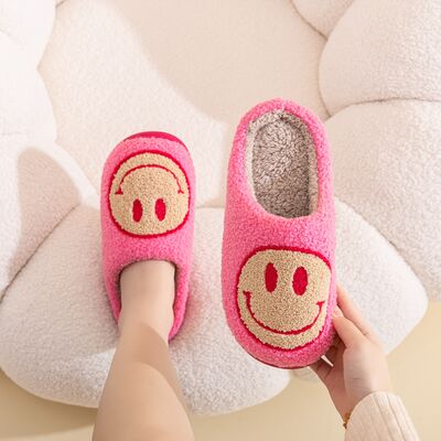 Melody Smiley Face Slippers - shoes - FUSHIA/YELLOW - Bella Bourget