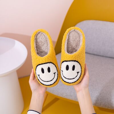 Melody Smiley Face Slippers - shoes - YELLOW/WHITE - Bella Bourget