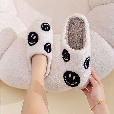 Melody Smiley Face Slippers - shoes - BLACK SMILE MIX - Bella Bourget