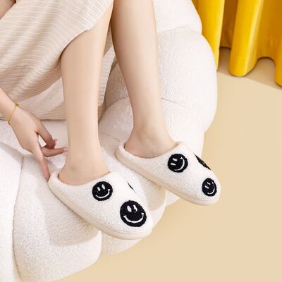 Melody Smiley Face Slippers - shoes - BLACK SMILE MIX - Bella Bourget