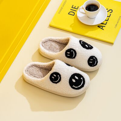 Melody Smiley Face Slippers - shoes - BLACK SMILE MIX - Bella Bourget