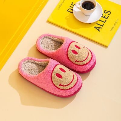 Melody Smiley Face Slippers - shoes - FUSHIA/YELLOW - Bella Bourget